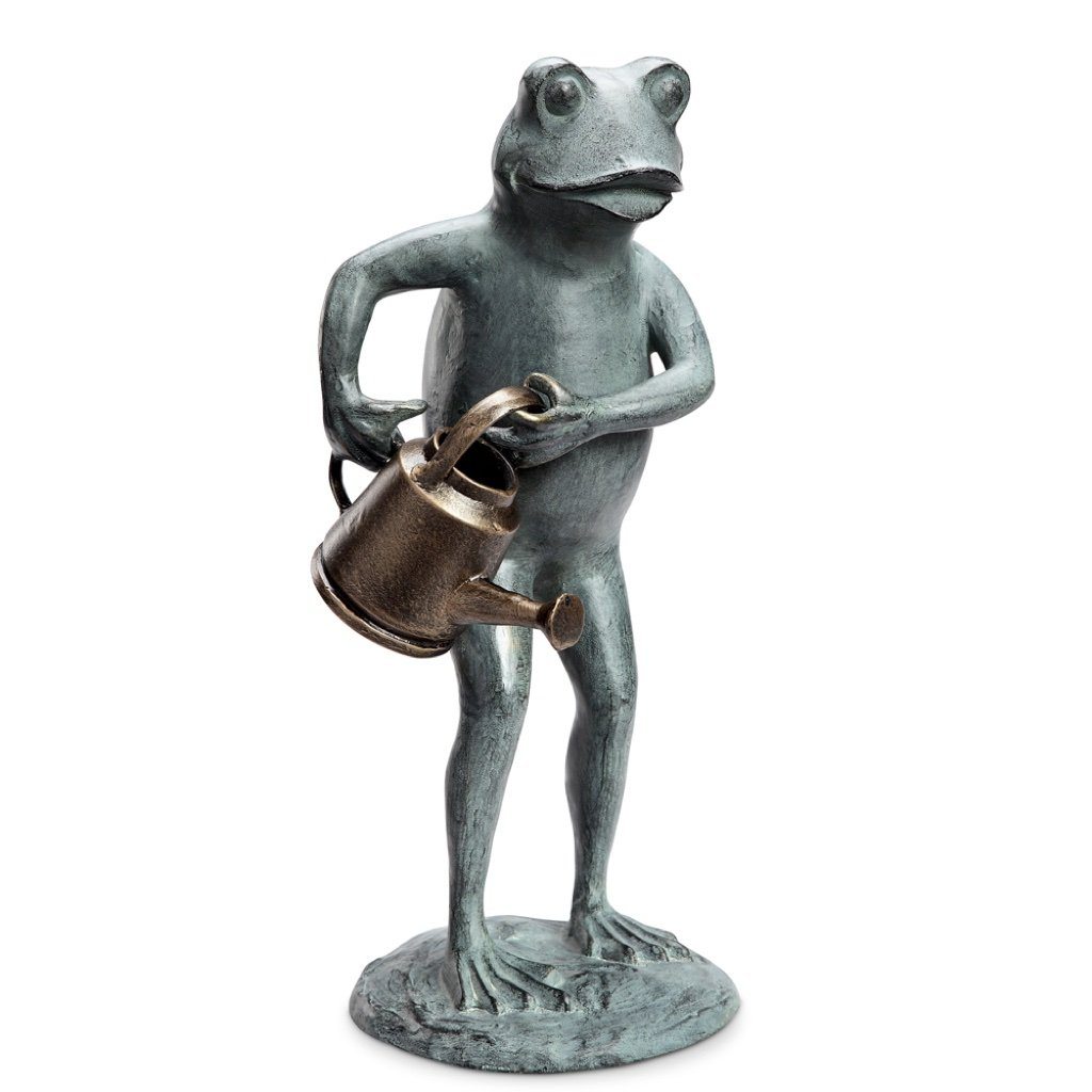 SPI Decorative Garden Frog Sculpture with a Watering Can for Outdoor Decoration