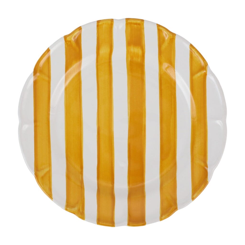 Vietri Amalfitana Collection Striped Ceramic Dinner Plate for Dining