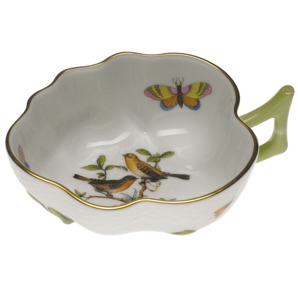 Exquisite Herend Rothschild Bird Hand - painted Deep Leaf Porcelain Dish for Dining