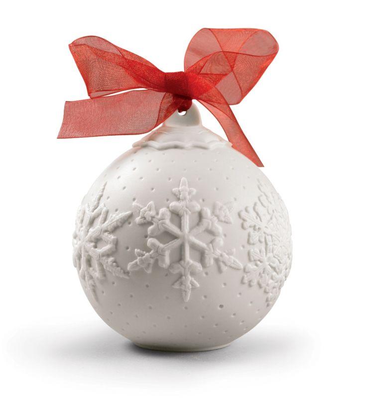 2019 Hand - painted Spanish Lladro Porcelain Ball Christmas Ornament