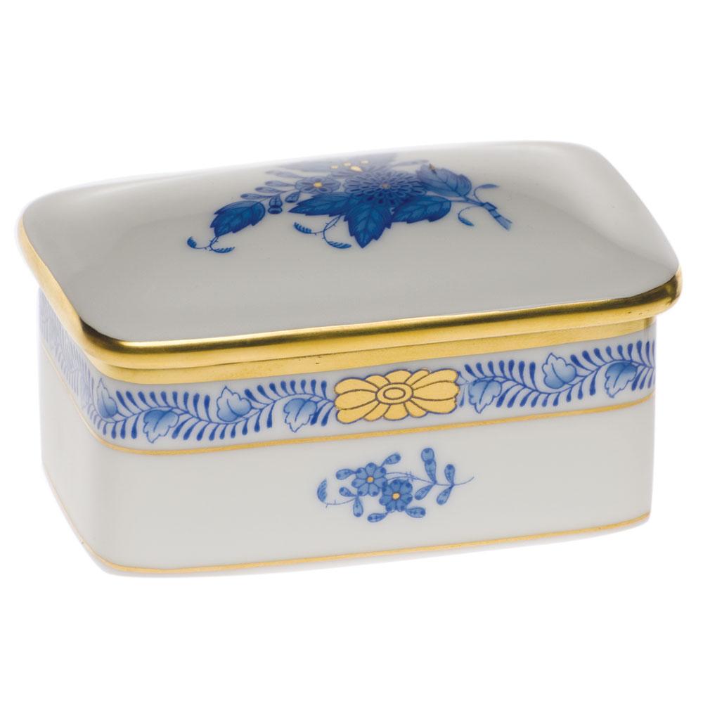 Handmade and Hand - painted Herend Rectangular Porcelain Box