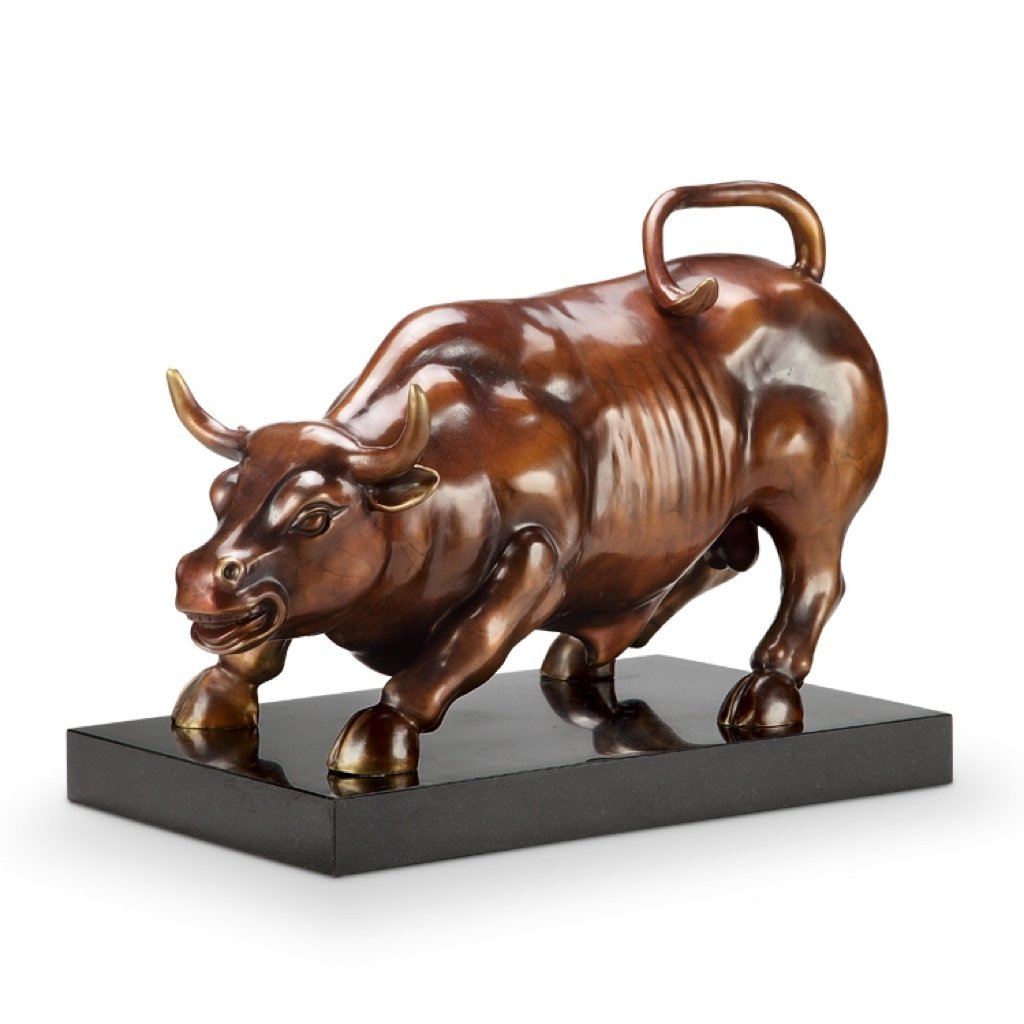 SPI Handmade Brass Bull Market Leader Sculpture for Home or Office
