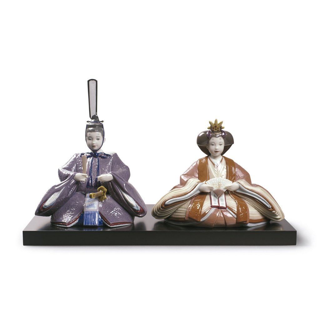 Limited Edition Lladro Handmade Porcelain Hina Dolls Special Version - Limited to 500 Pieces