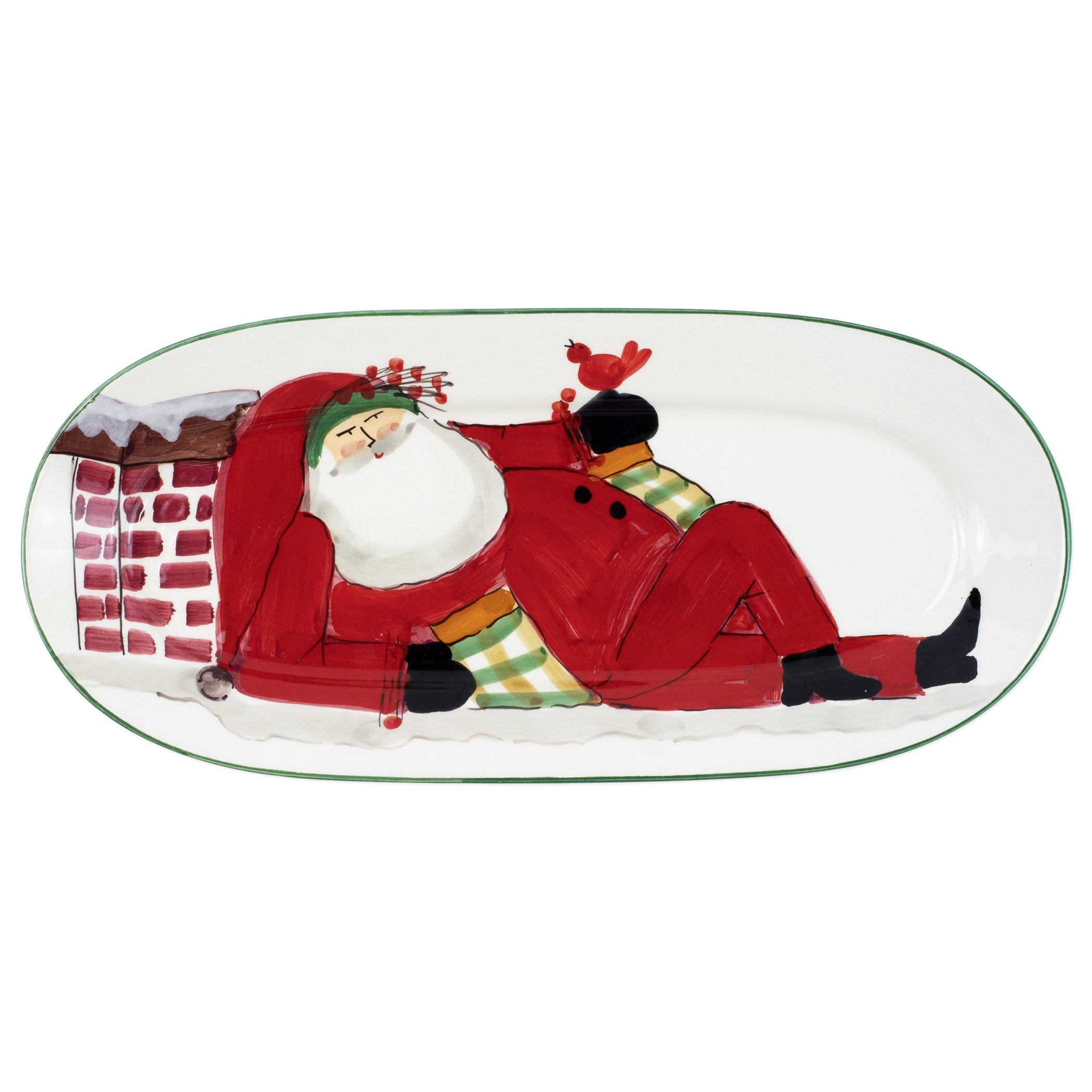 Vietri Small Oval Platter from the Old St. Nick Holiday Collection