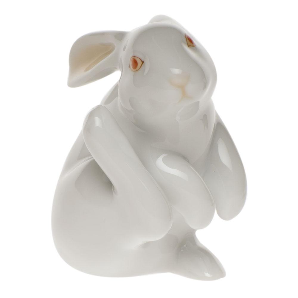 Handmade and Hand - painted Herend Bunny Figurine for Scratching Decor