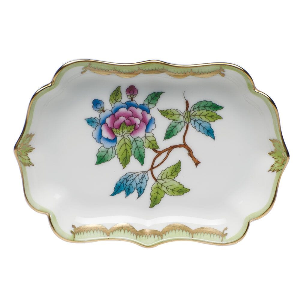 Herend Queen Victoria Patterned Mini Scalloped Porcelain Serving Tray