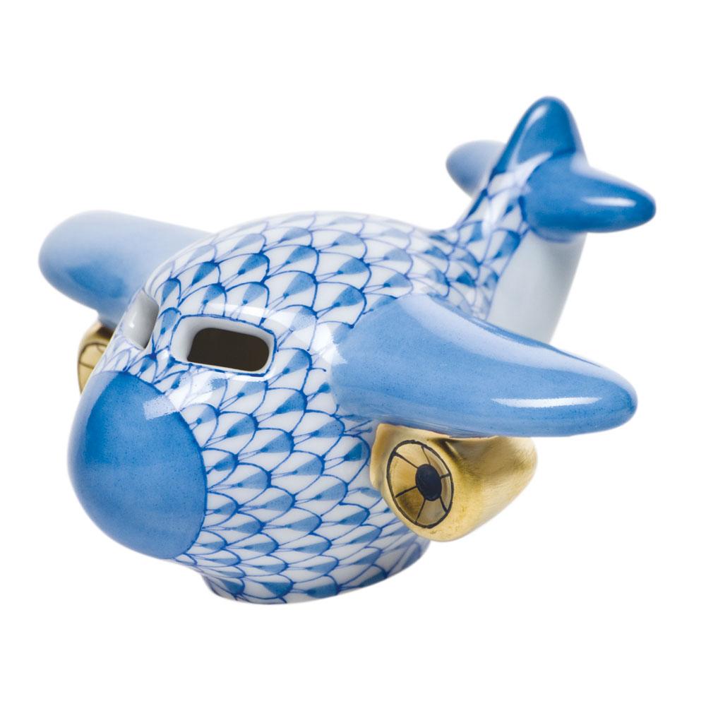 Exquisite Hand - painted Herend Airplane Porcelain Figurine