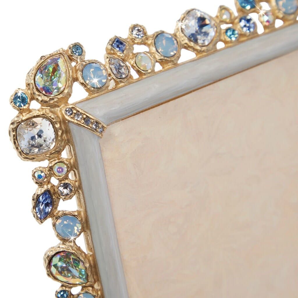 Jay Strongwater Baby Blue Hand - Enameled 5 x 7 Leslie Bejeweled Frame