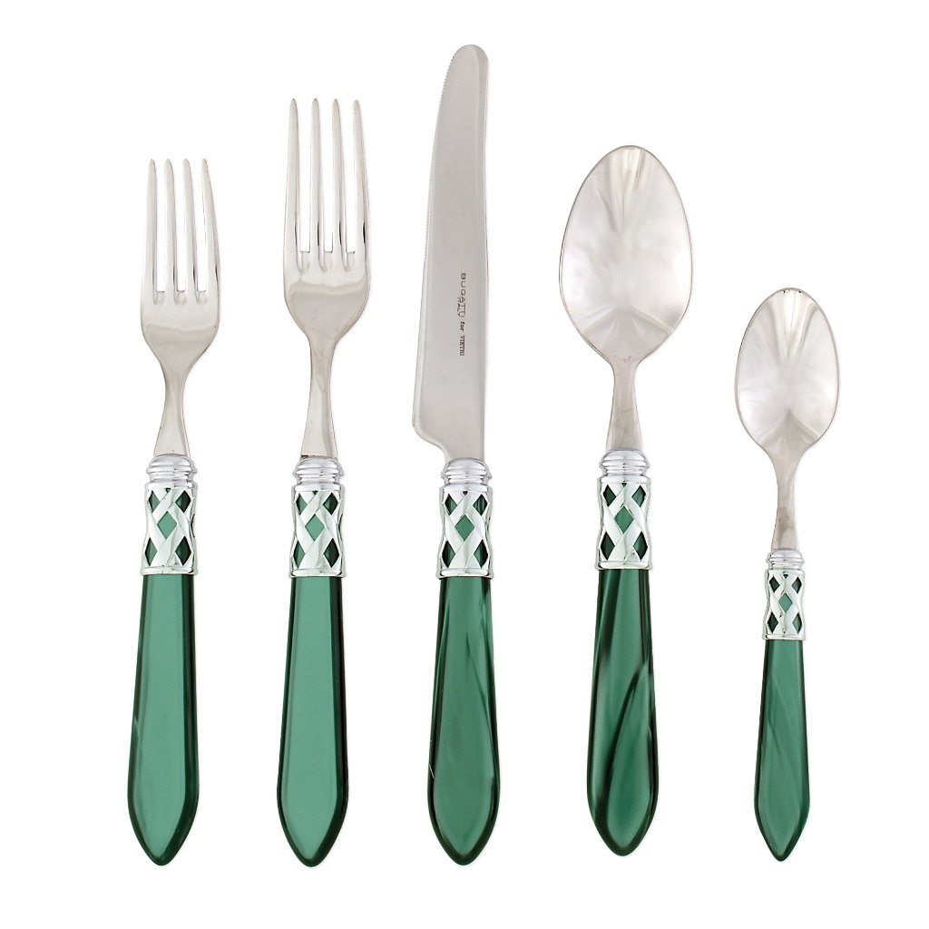 Vietri Aladdin Brilliant Stainless Steel Five-Piece Dinnerware Place Setting