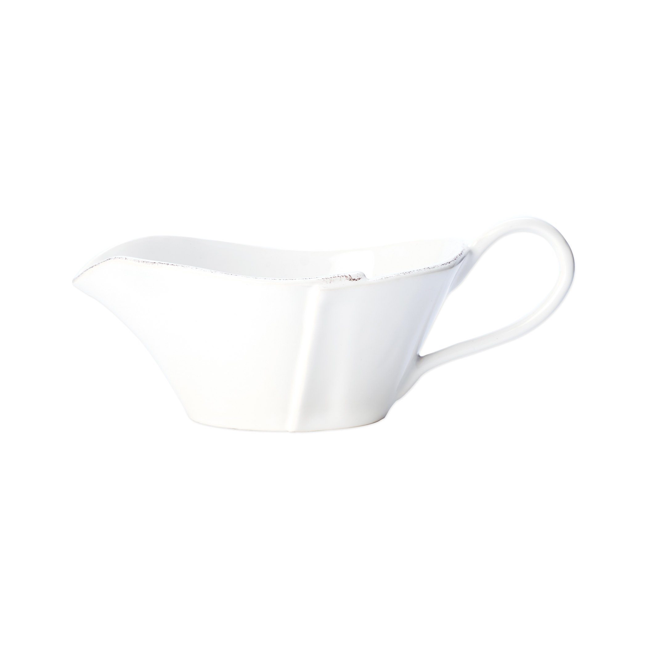 Vietri White Lastra Pattern Sauce Server - Ideal for Serving Sauces