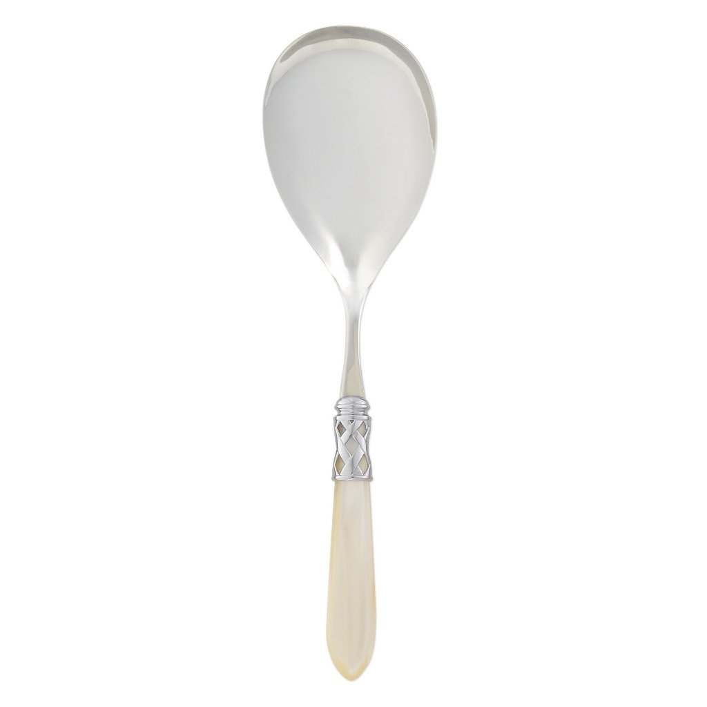 Vietri Aladdin Elegant Shiny Chrome Finish Stainless Steel Serving Spoon