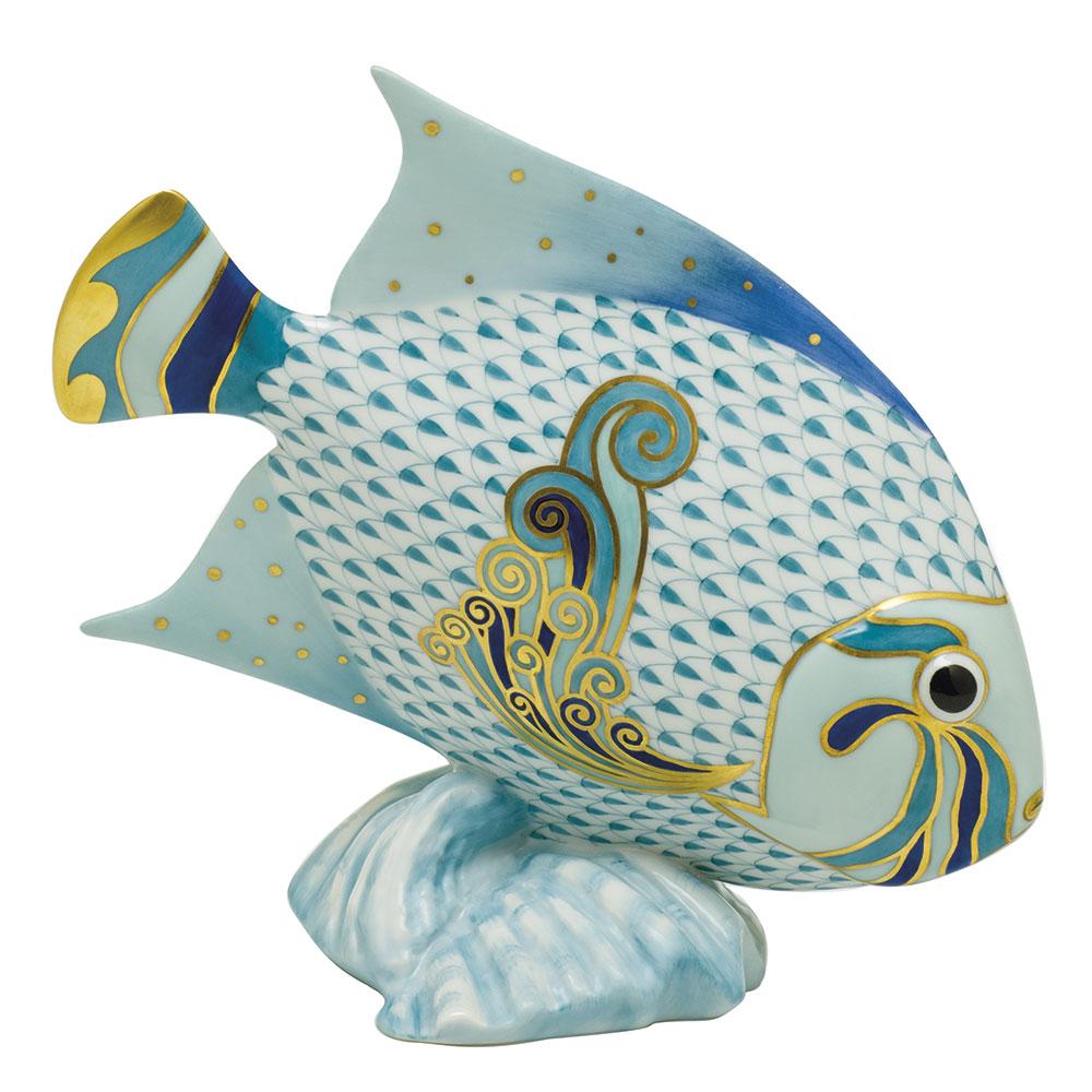 Limited Edition Handmade Herend Parrot Fish Porcelain Figurine
