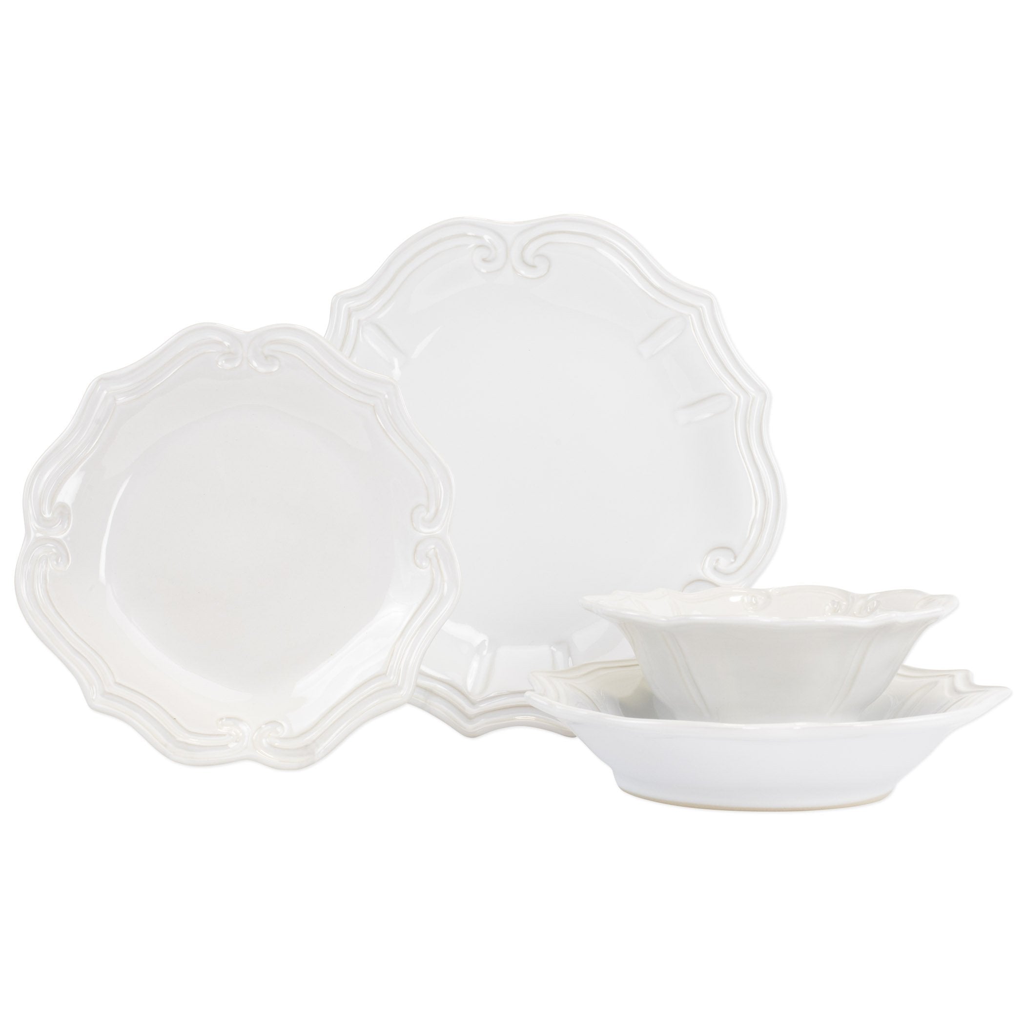 Vietri Incanto Stoneware Baroque Four-Piece Handmade Place Setting