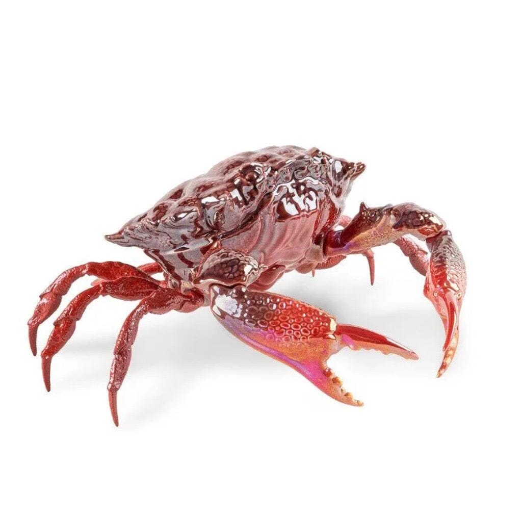 Stunning Red Lladro Handmade Porcelain Crab Figurine