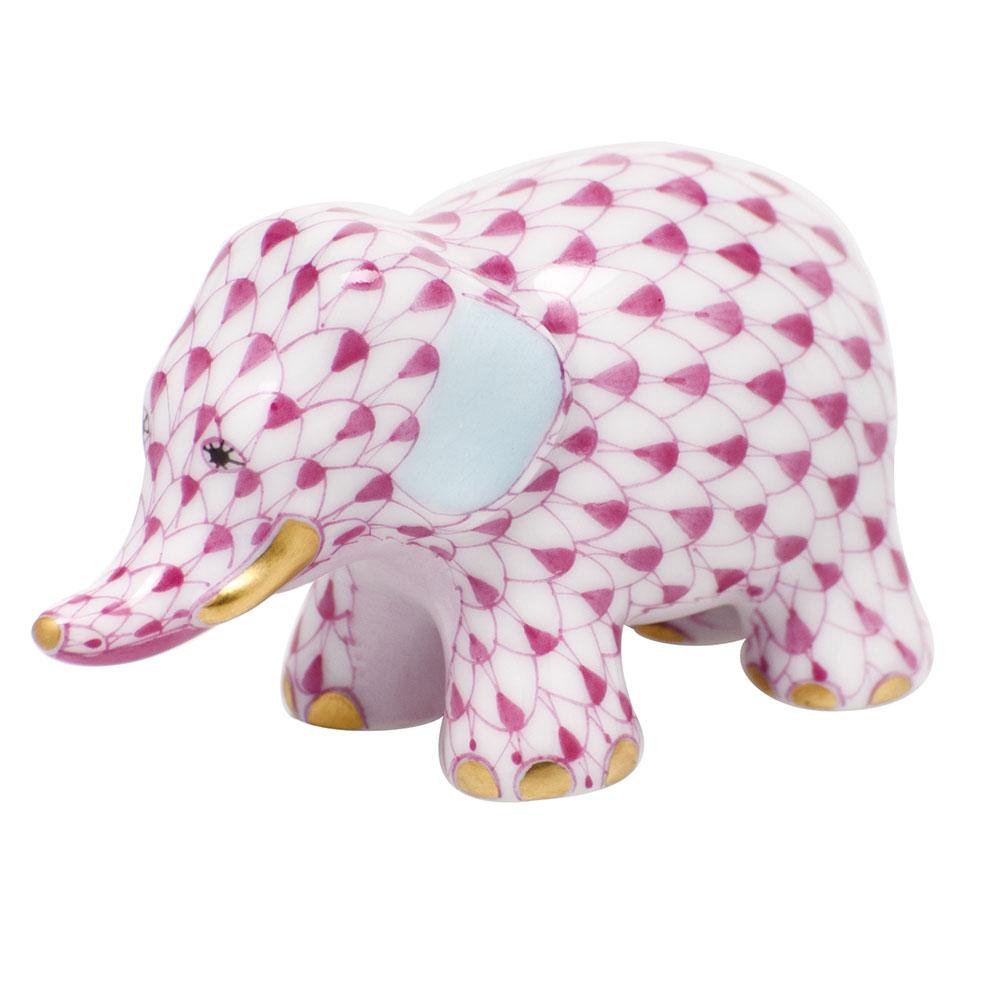 Handmade and Hand - painted Herend Little Elephant Porcelain Figurine