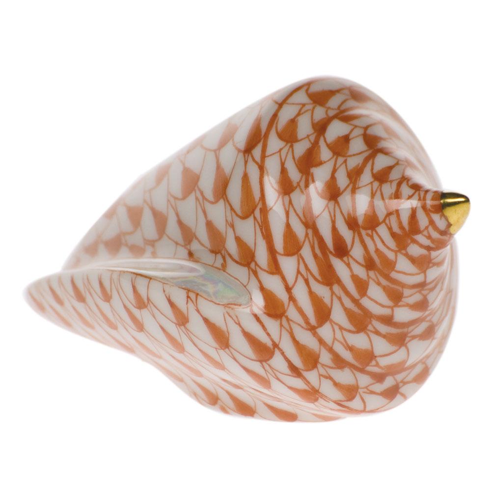 Handmade and Hand - painted Herend Cone Shell Porcelain Piece