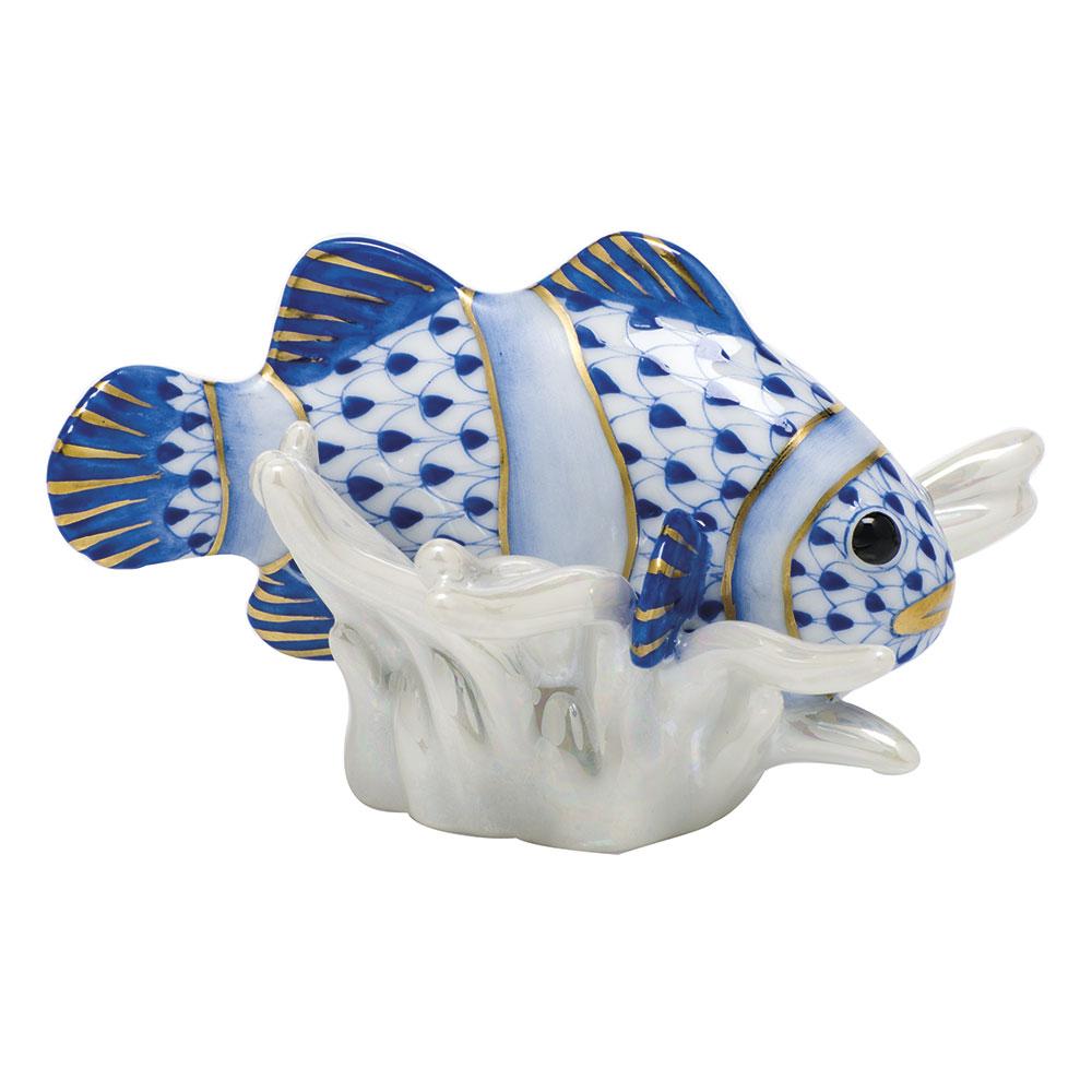 Handmade and Hand - painted Herend Clownfish Porcelain Figurine