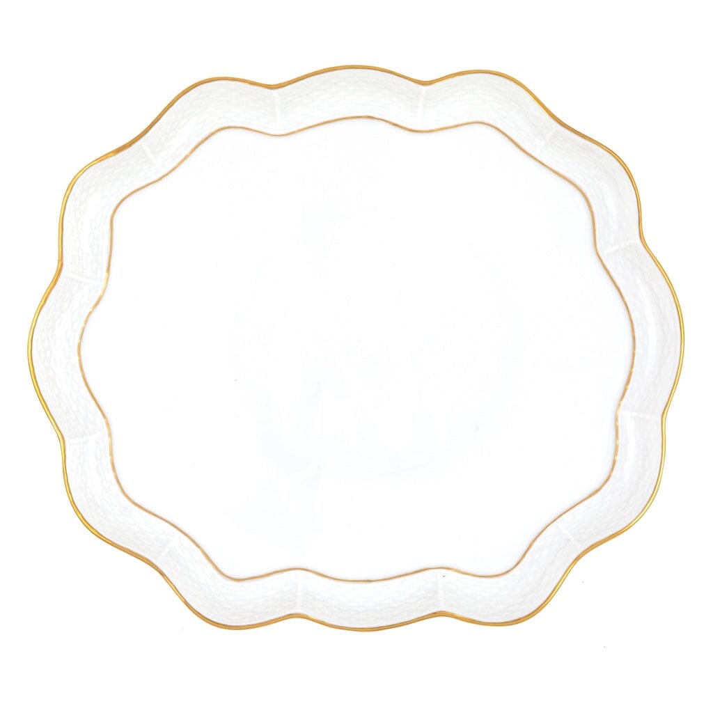 Exquisite Herend Scallop Tray with 24K Golden Edge
