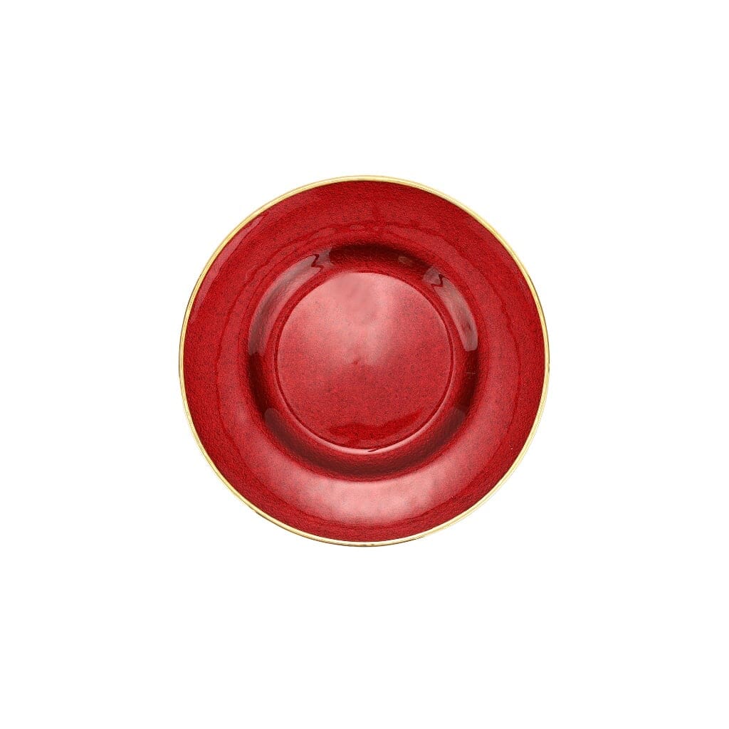 Vietri Elegant Metallic Glass Salad Plate with Gold Rim