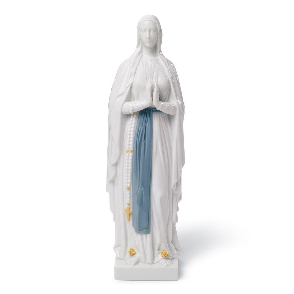 Exquisite Lladro Handmade Porcelain Statue of Our Lady Of Lourdes Figurine