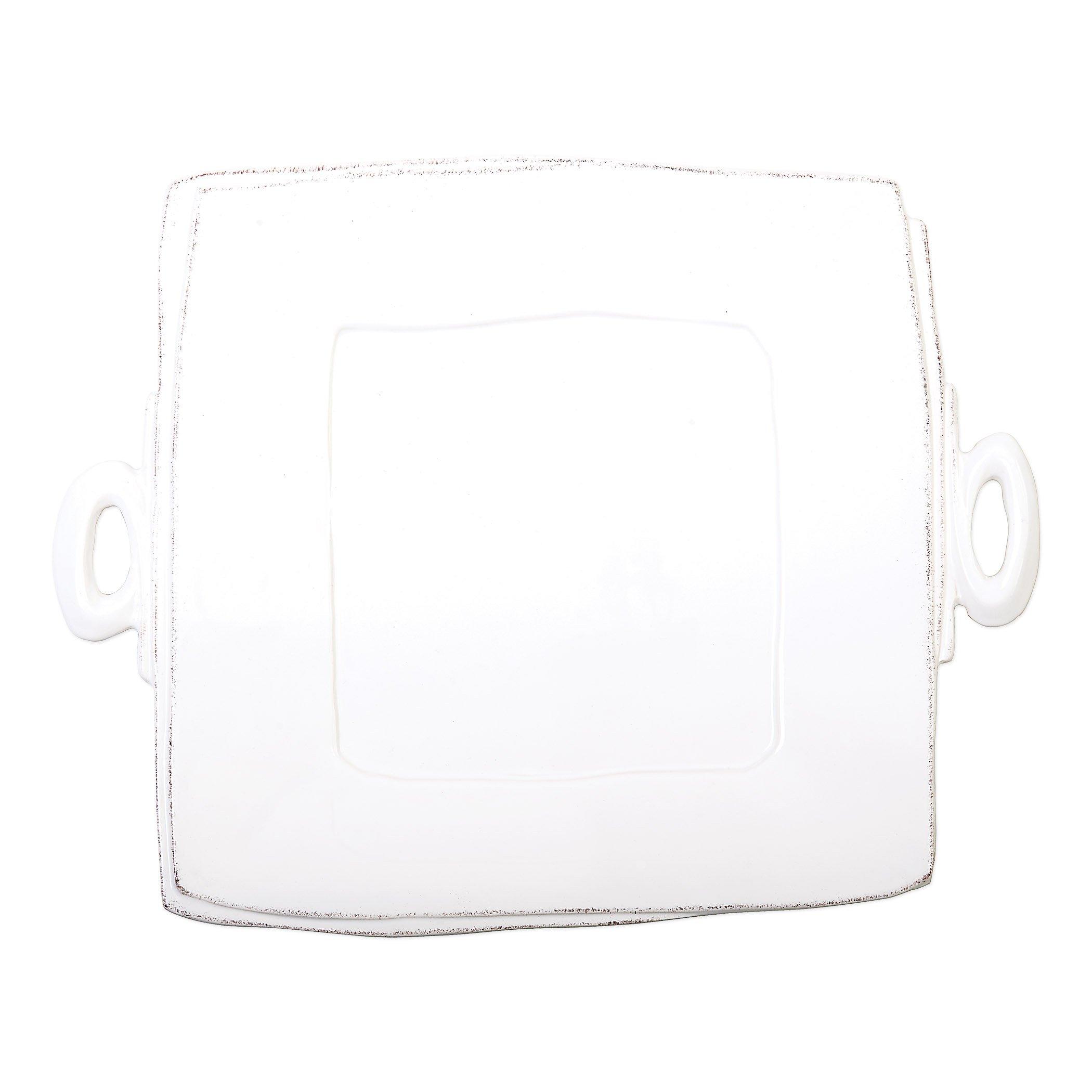 Vietri Artisanal Handled Square Platter Inspired by Italian Cheesemaking Tradition