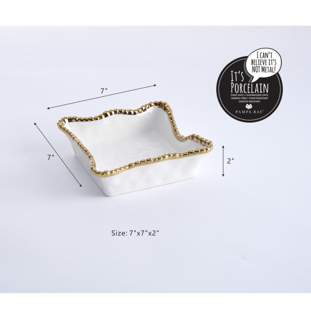 Elegant Golden Titanium-Finished Pampa Bay Salerno Cocktail Napkin Holder