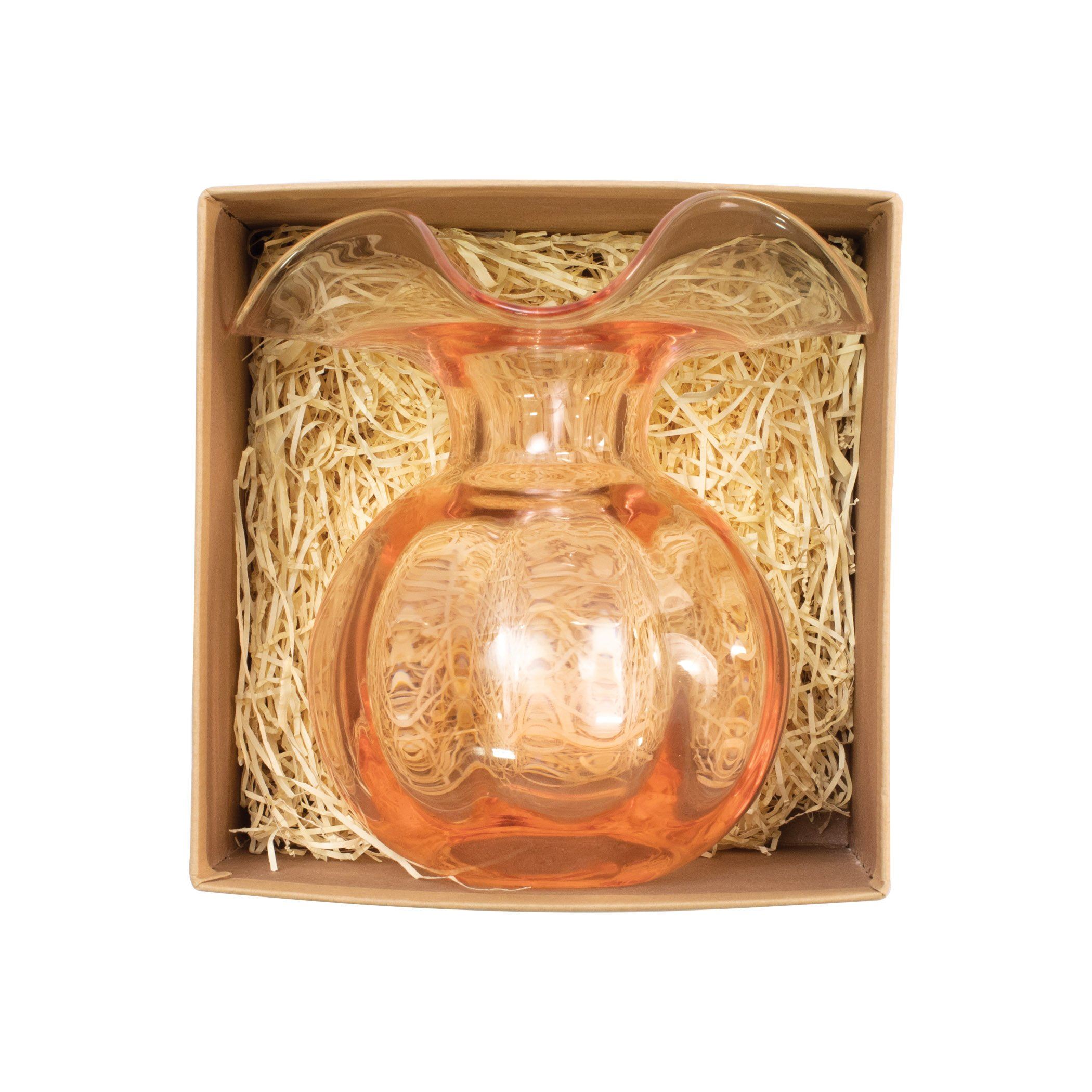 Vietri Pink Hibiscus-Inspired Mouth-Blown Glass Bud Vase