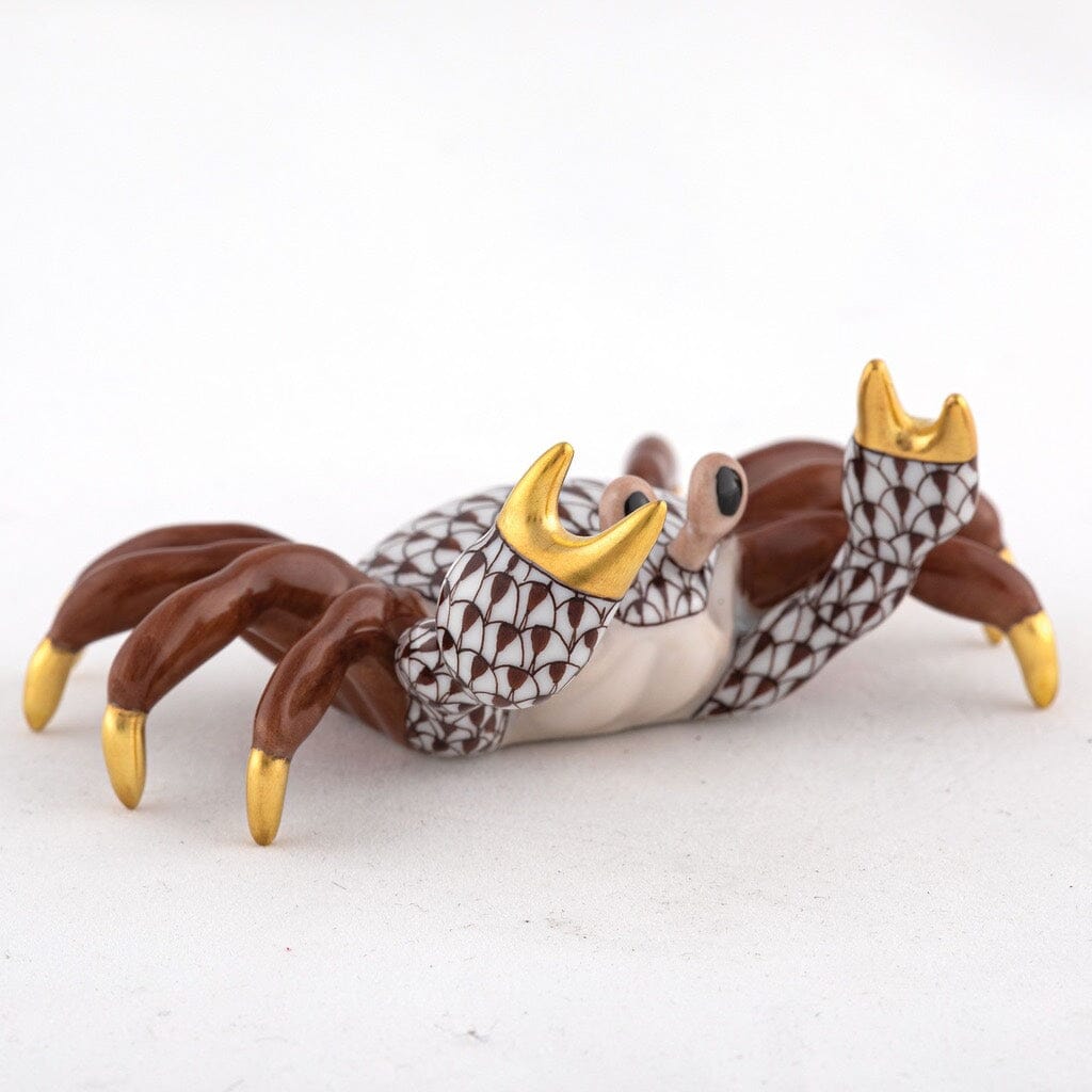 Adorable Hand - painted Herend Sand Crab Porcelain Figurine from Hungary