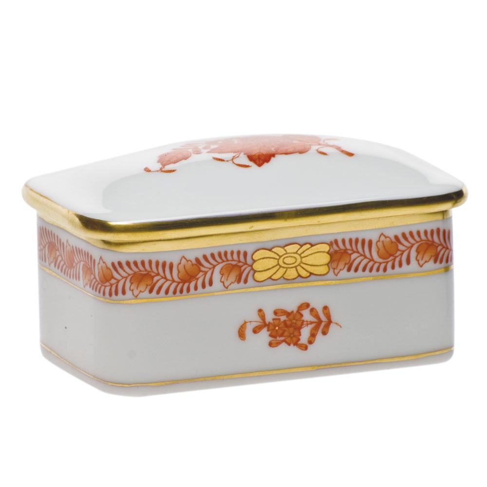 Handmade and Hand - painted Herend Rectangular Porcelain Box
