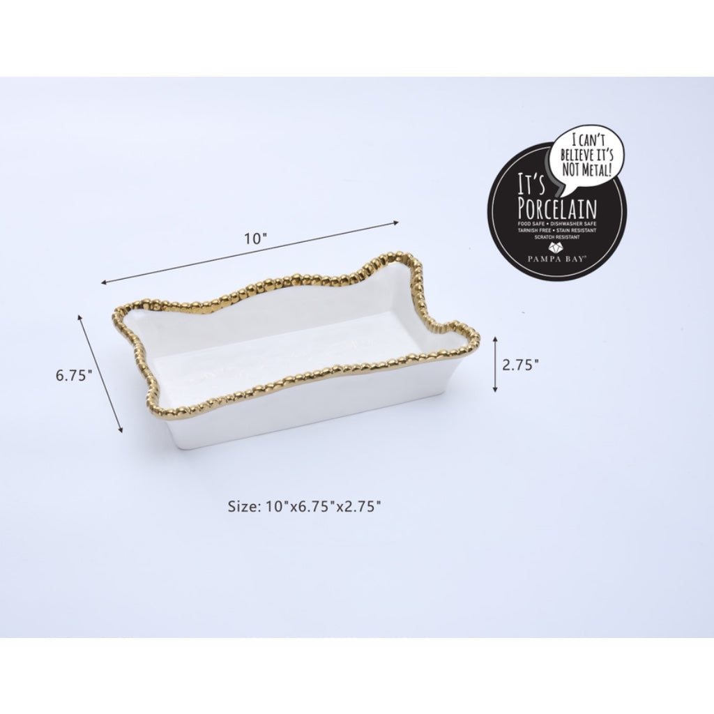 Pampa Bay Elegant Golden Titanium Beaded Rim Dinner Napkin and Guest Towel Holder