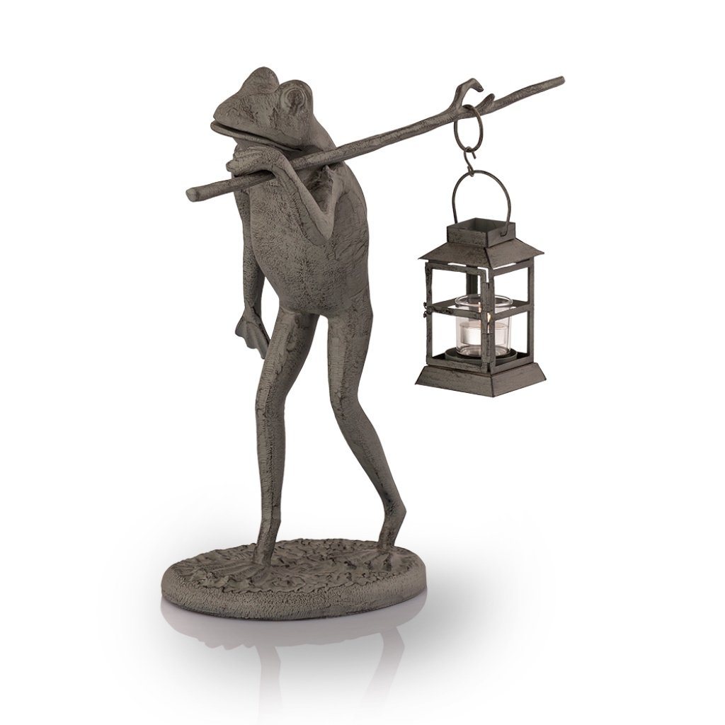 Aluminum & Iron Hand - Cast SPI Garden Decorative Walking Frog with Lantern