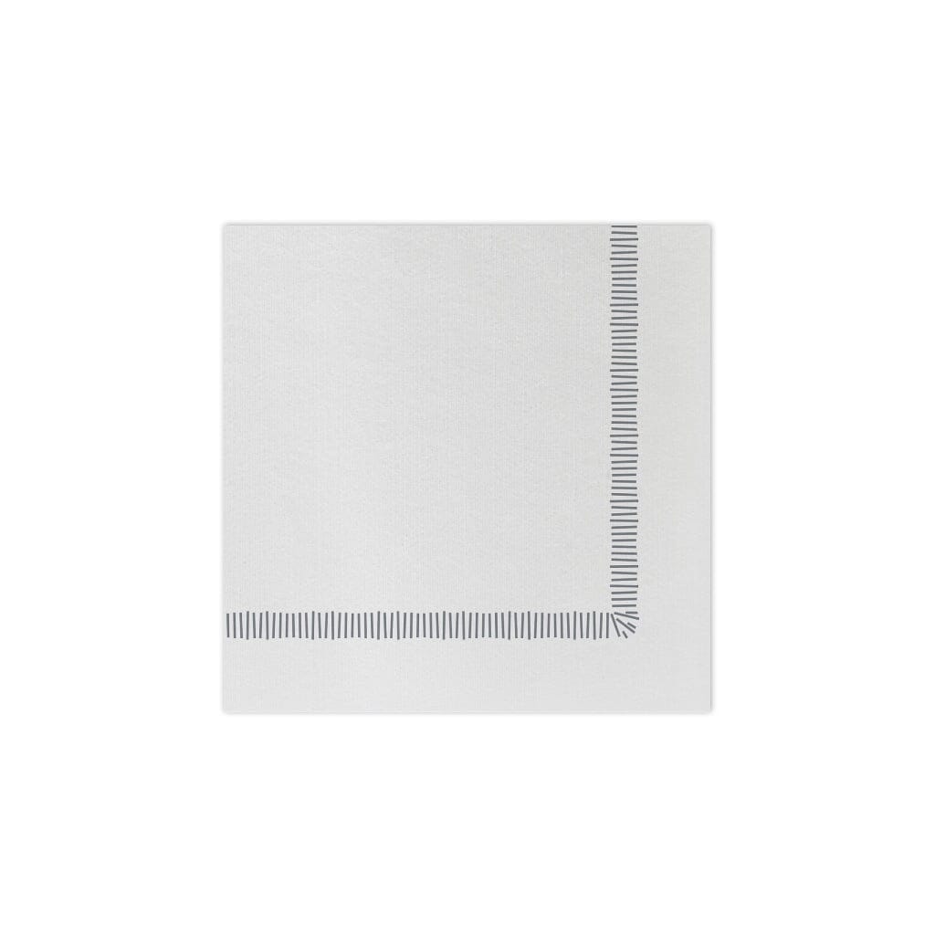 Vietri Disposable Papersoft Gray Fringe Cocktail Party Napkins for Entertaining and Everyday Use