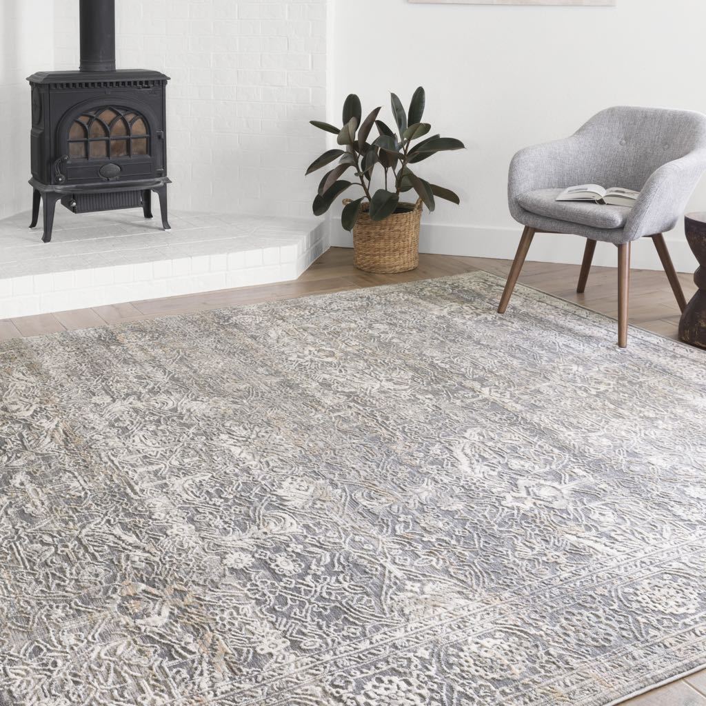 Loloi II Lucia Area Rug in Steel and Ivory Shades - LUC 03 Model
