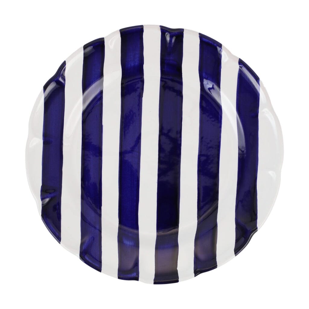 Vietri Amalfitana Collection Striped Ceramic Dinner Plate for Dining