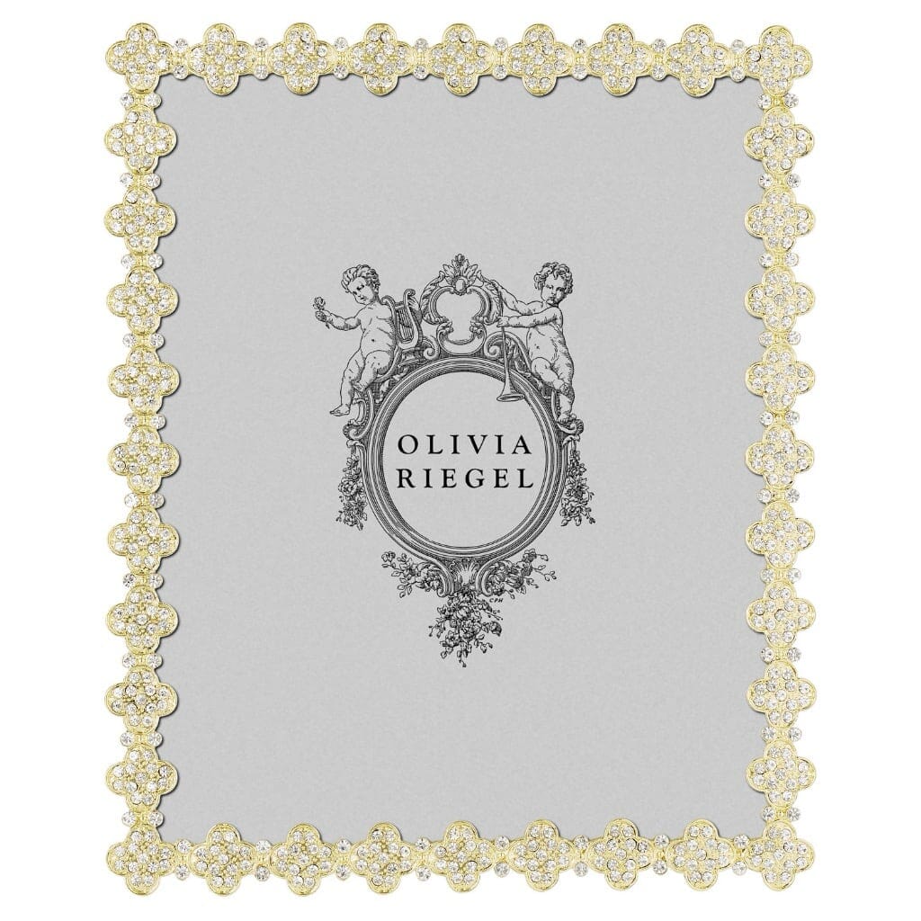 Olivia Riegel 8 x 10 Gold Pave Clover Frame for Luxurious Display