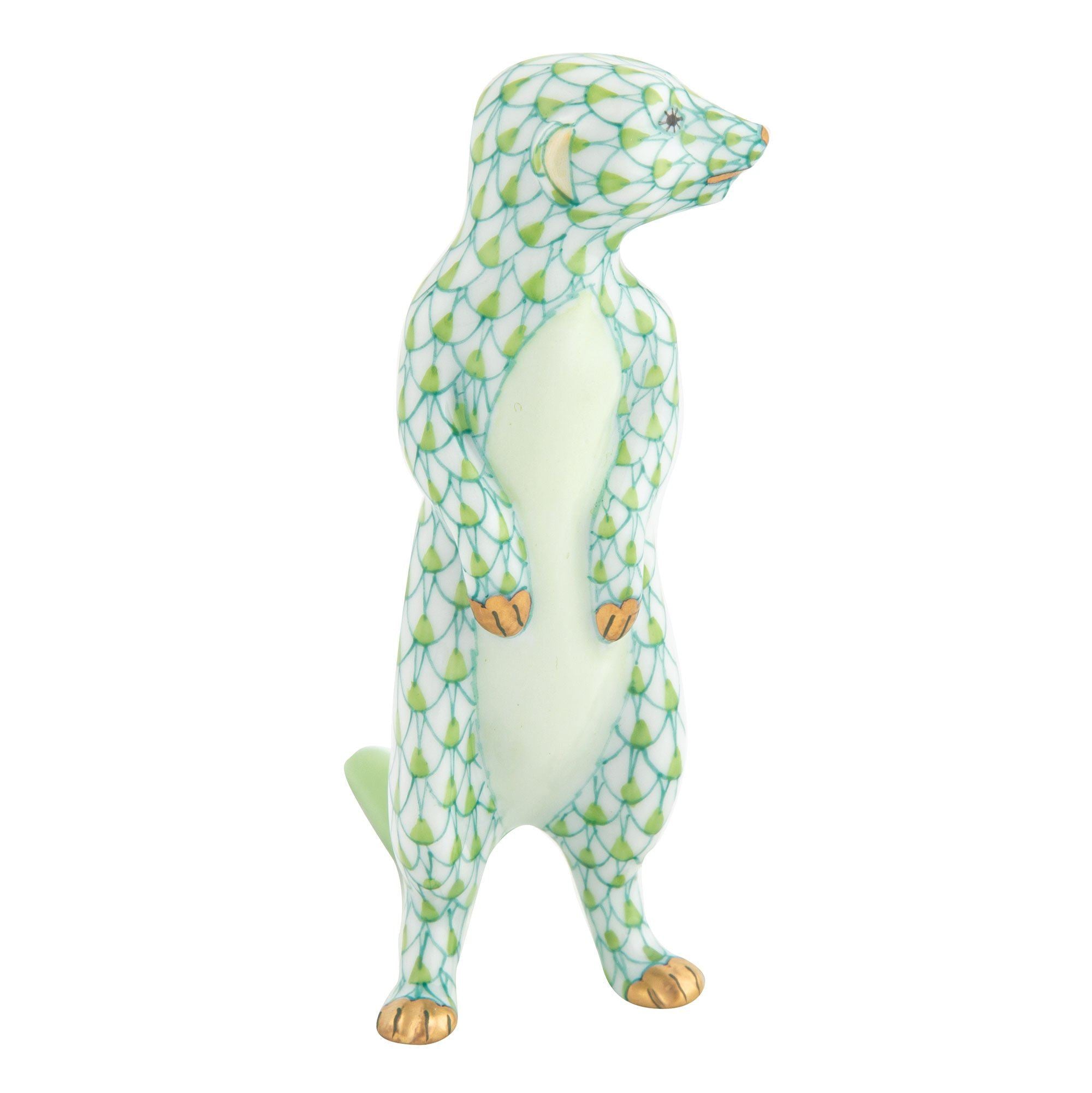 Handmade Herend Meerkat Porcelain Figurine from Hungary