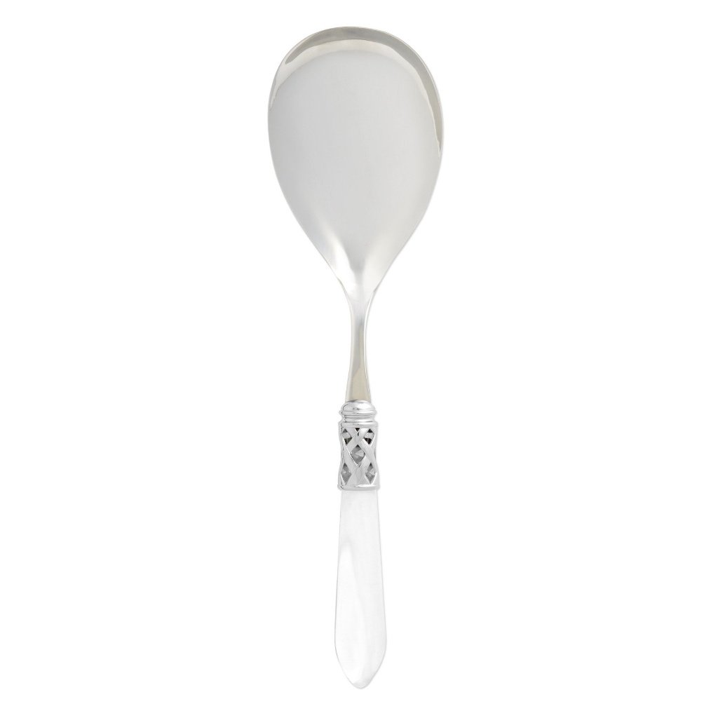 Vietri Aladdin Elegant Shiny Chrome Finish Stainless Steel Serving Spoon