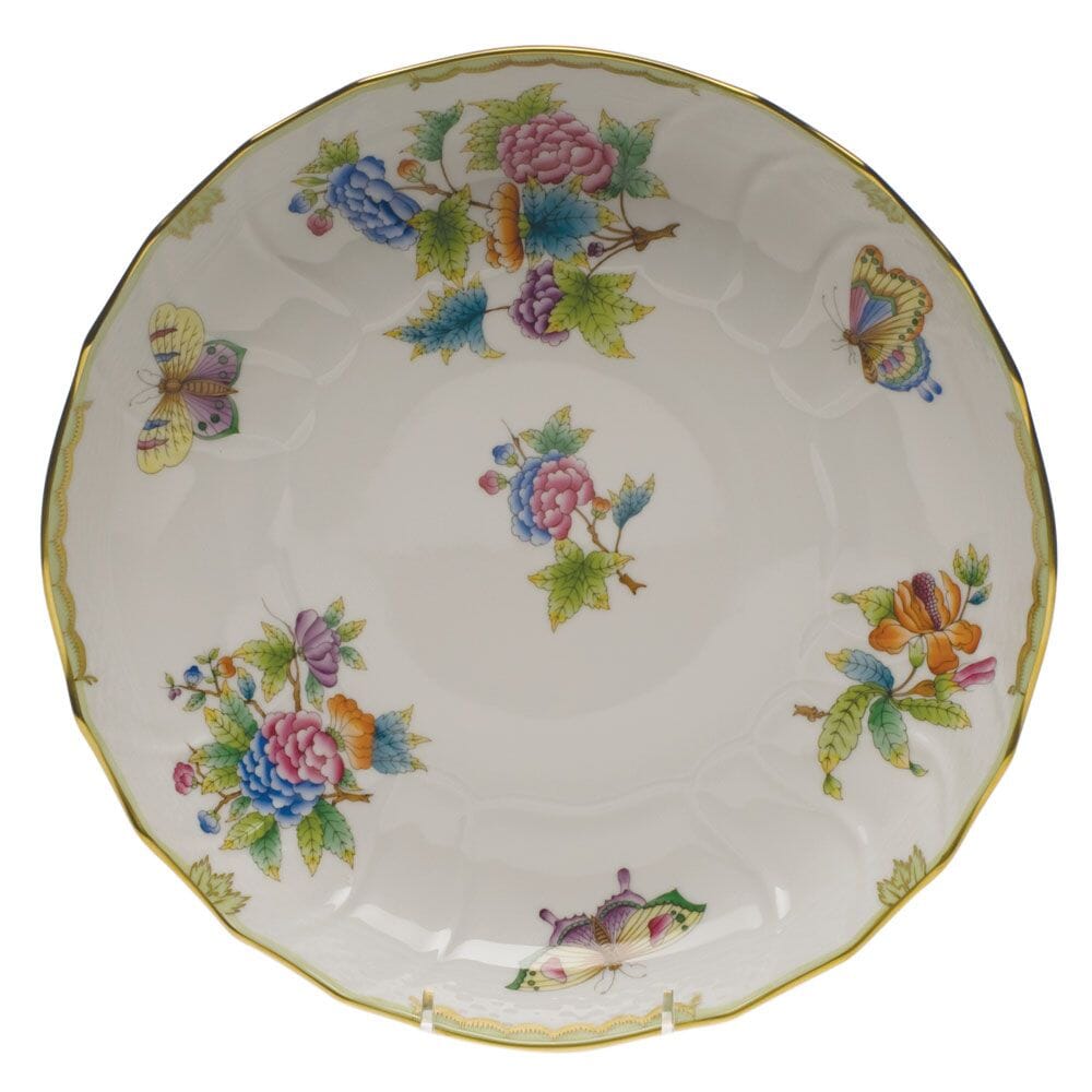 Herend Handmade Open Vegetable Bowl with Queen Victoria Pattern