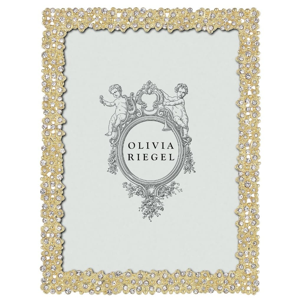 Gold-plated Olivia Riegel Evie 5x7 Photo Frame with Swarovski Crystals