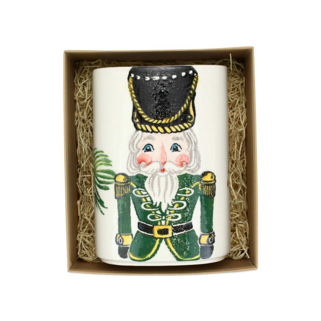 Vietri Hand - painted Nutcrackers - themed Utensil Holder for Christmas Gifts and Collectibles
