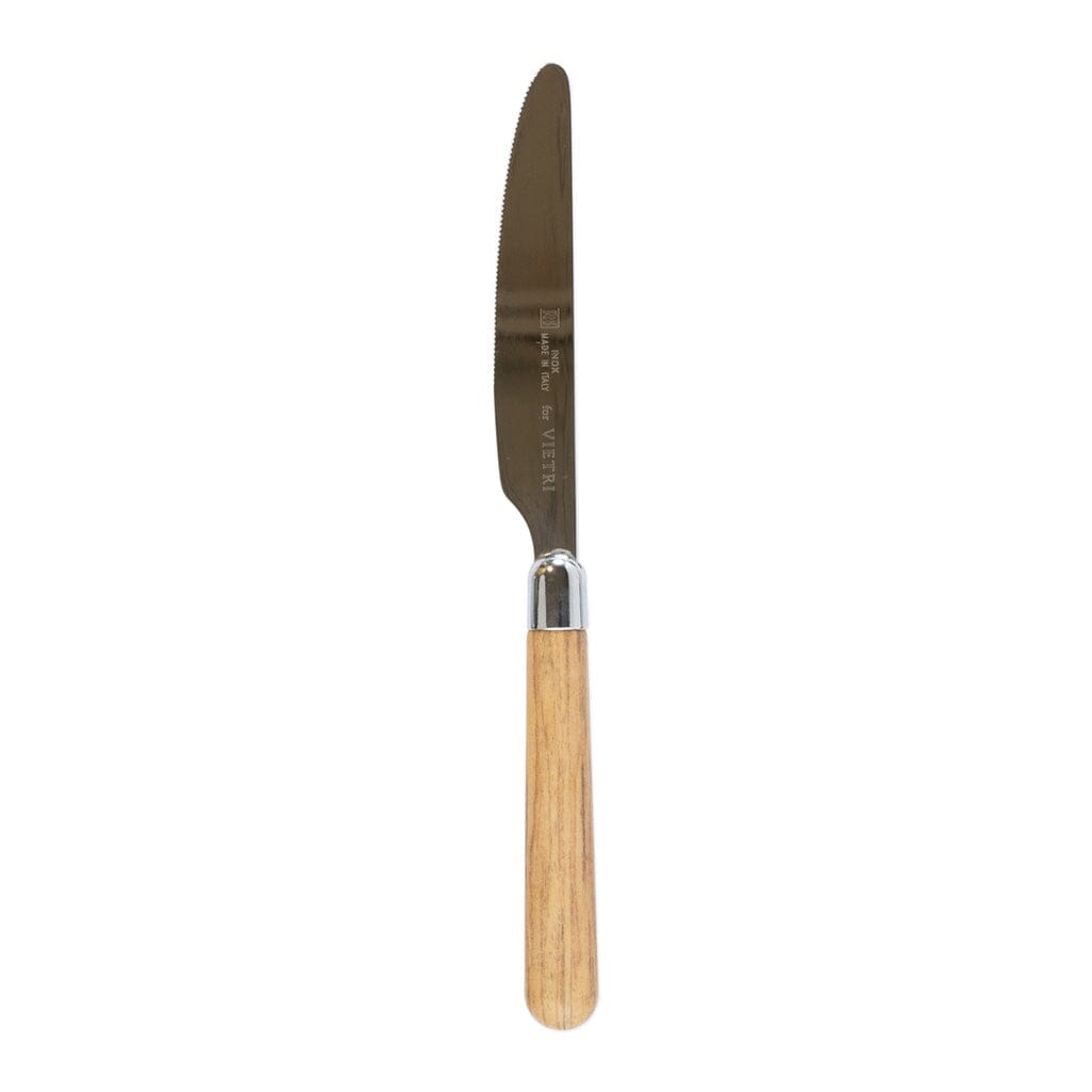 Vietri Italian-style Albero Place Dinner Knife with Wood Handles