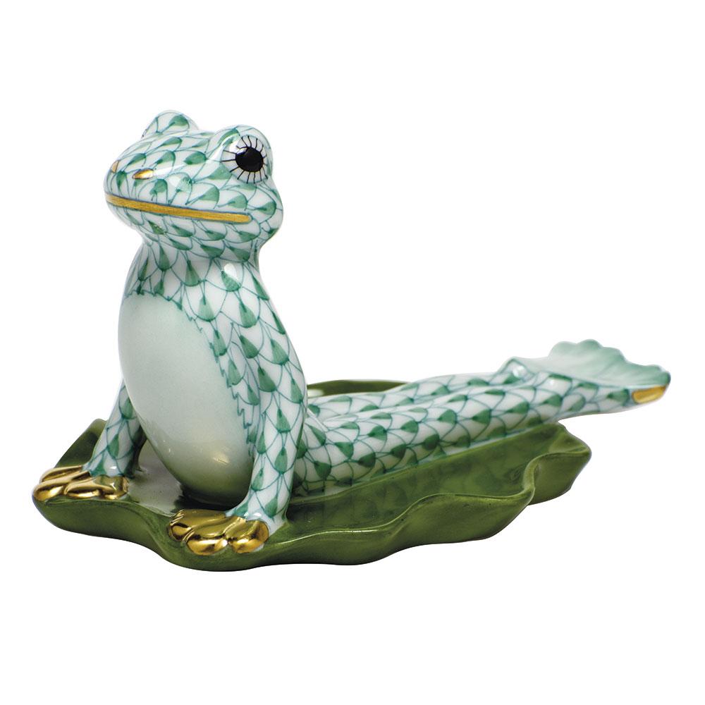 Exquisite Herend Hand - crafted Yoga Frog Figurine in Cobra Pose