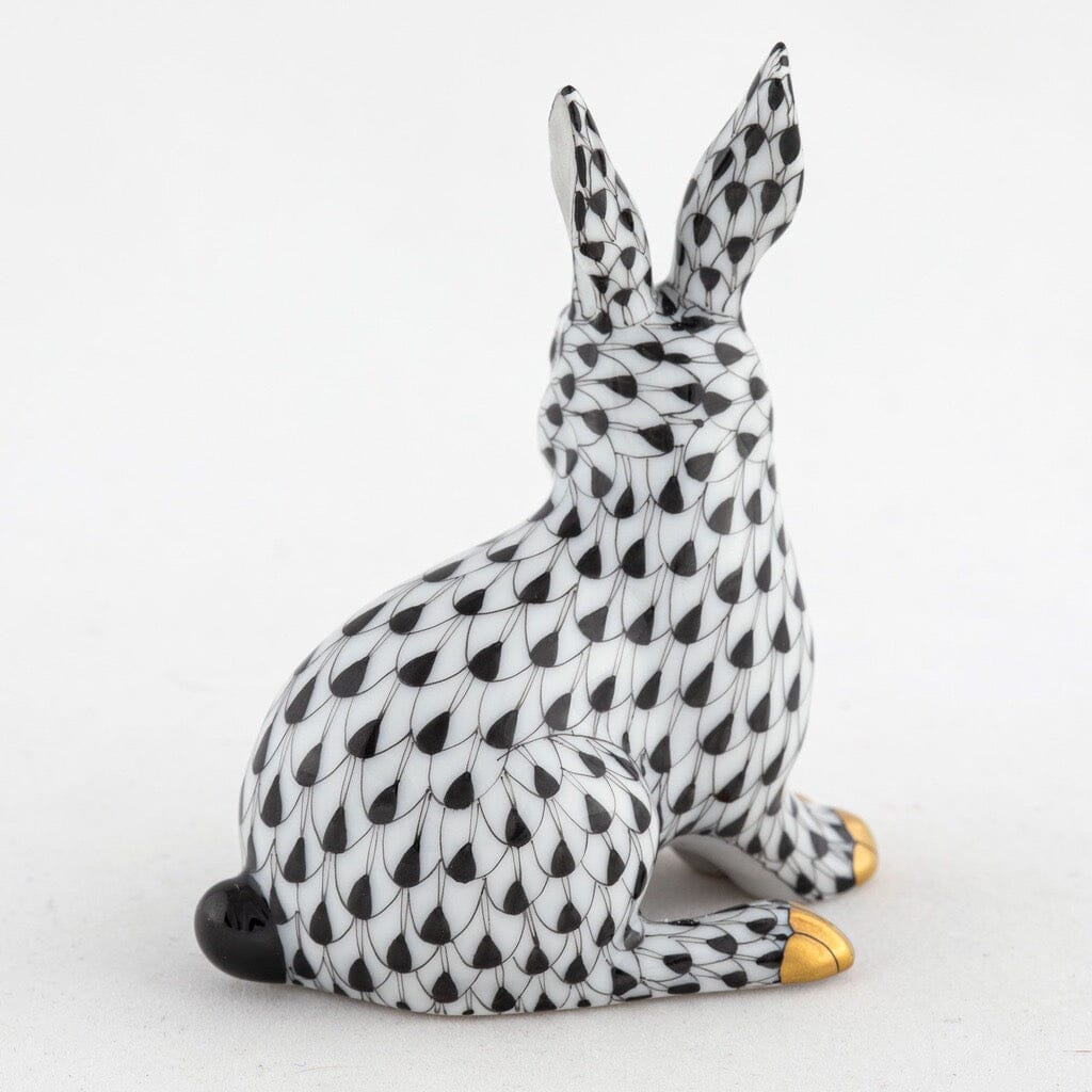 Charming Herend Hand - painted Porcelain Snowshoe Hare Figurine for Collectors