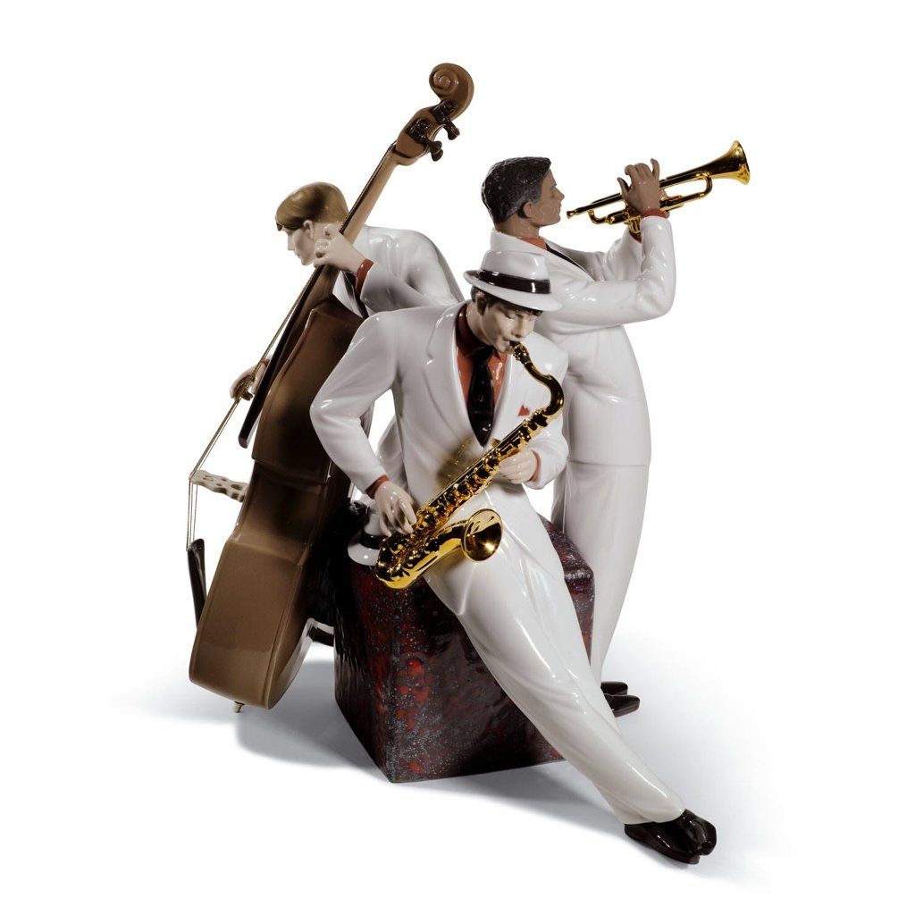 Limited Edition Lladro Handmade Porcelain Jazz Trio Figurine (Only 3000 Pieces)