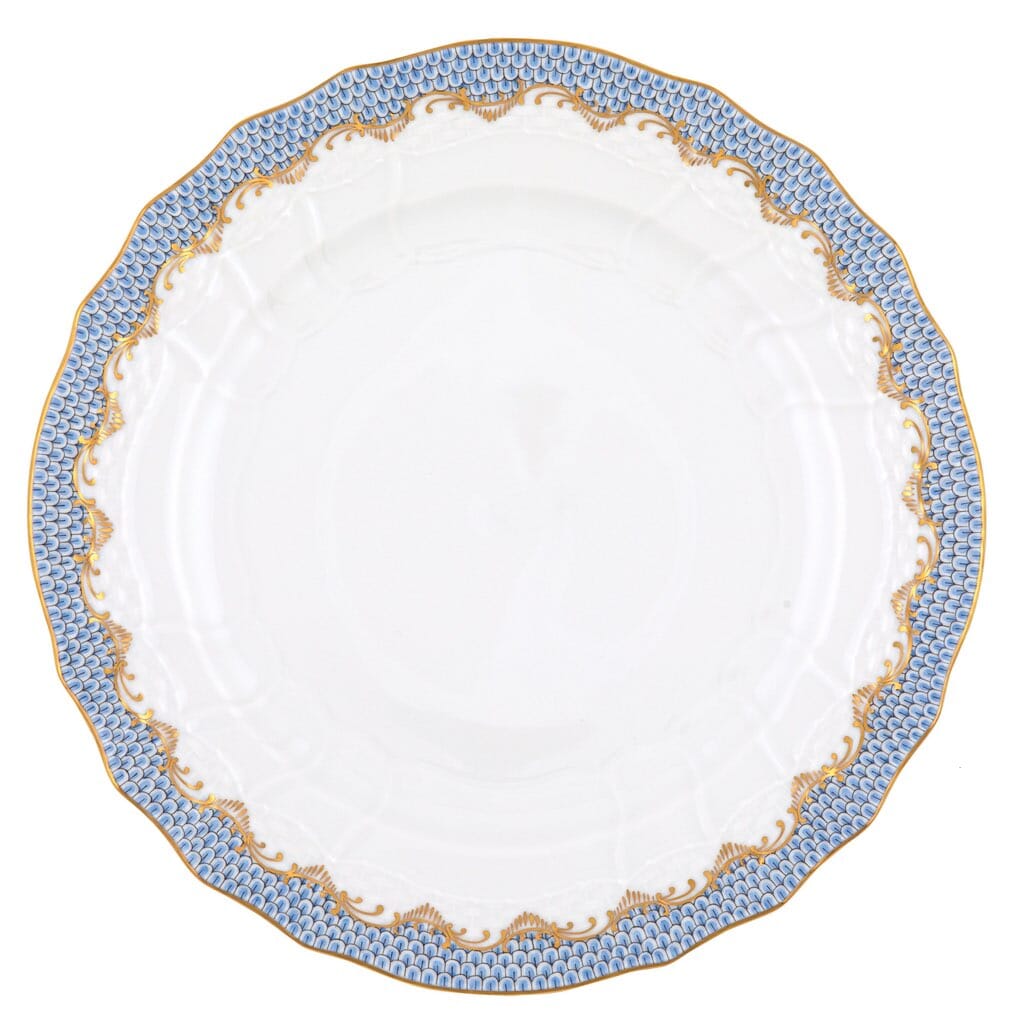 Herend's Timeless Fish Scale Pattern 11-Inch Service Plate with 24K Gold Accents