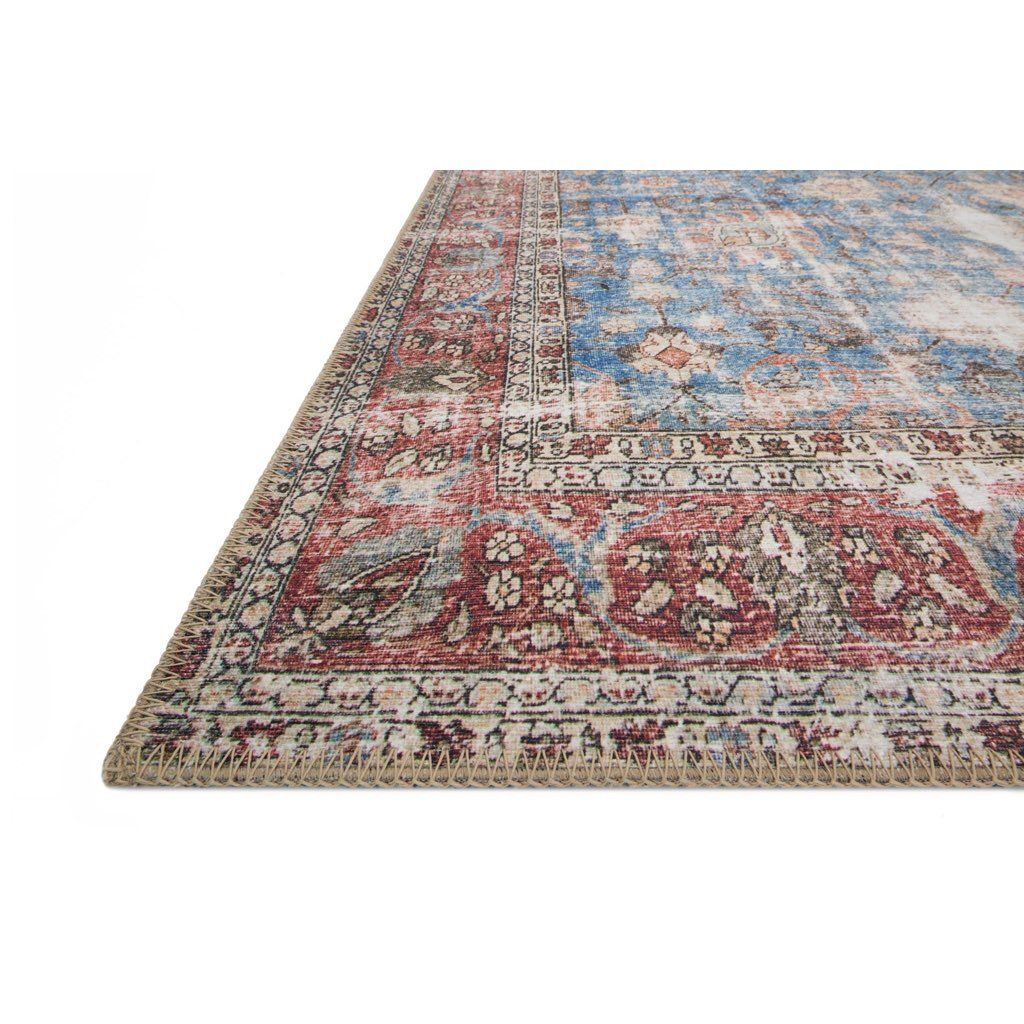 Stylish Blue Brick Polyester Power - Loomed Area Rug by Loloi Loren LQ 01