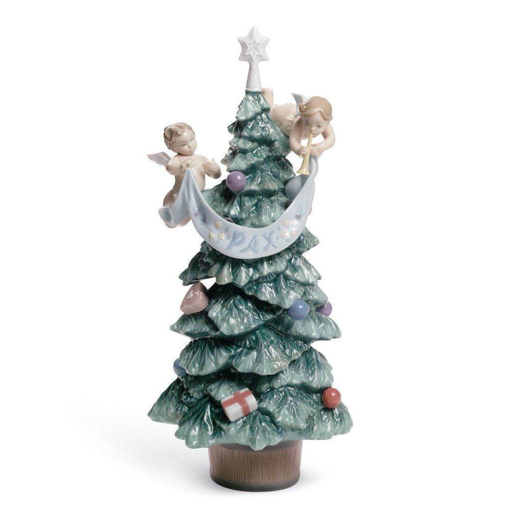 Lladro Handmade Porcelain Christmas Figurine - Evergreen Symbol of Peace