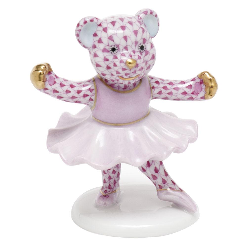 Exquisite Handmade Herend Ballerina Bear Porcelain Figurine