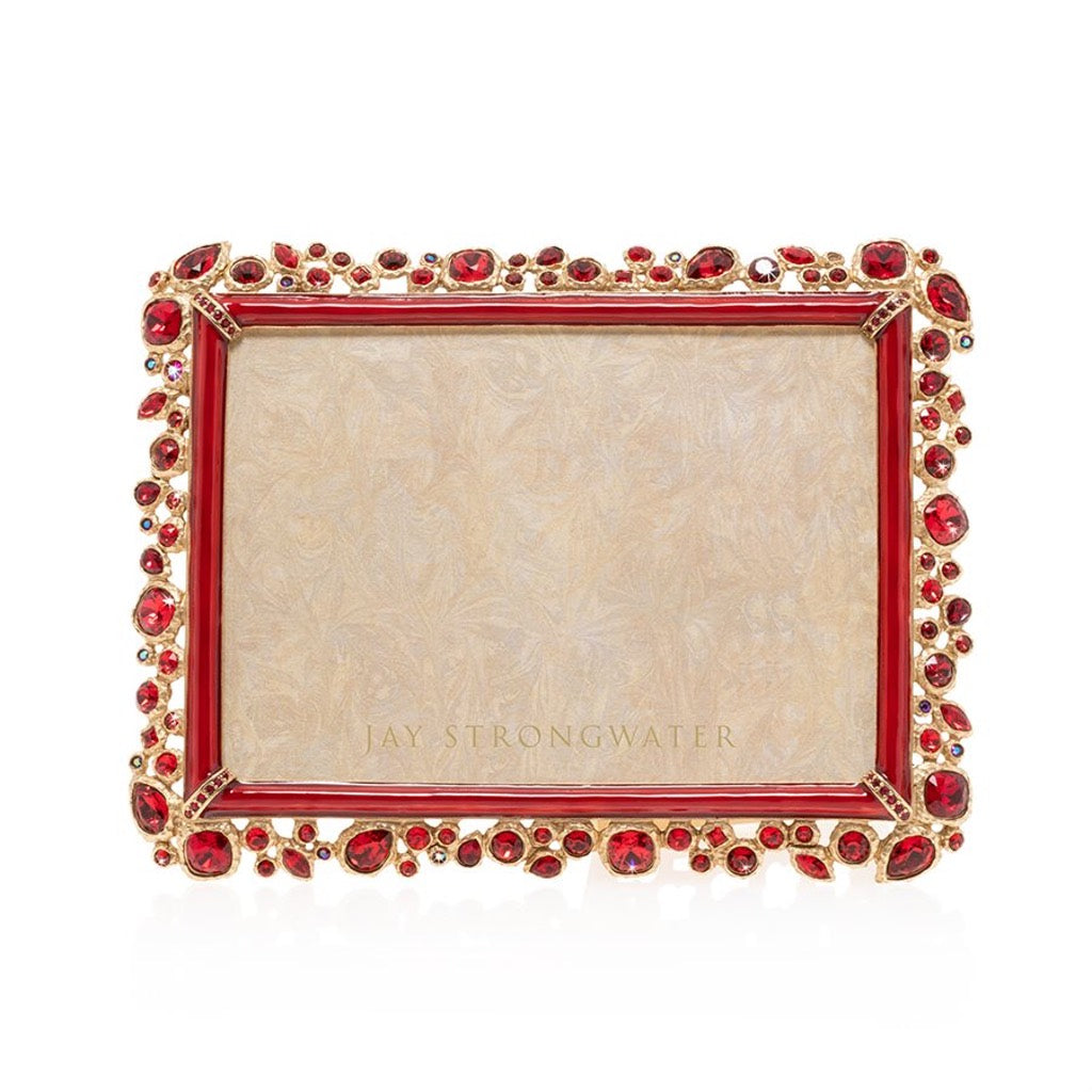 Jay Strongwater Leslie Ruby Red Hand - Enameled 5 x 7 Bejeweled Picture Frame