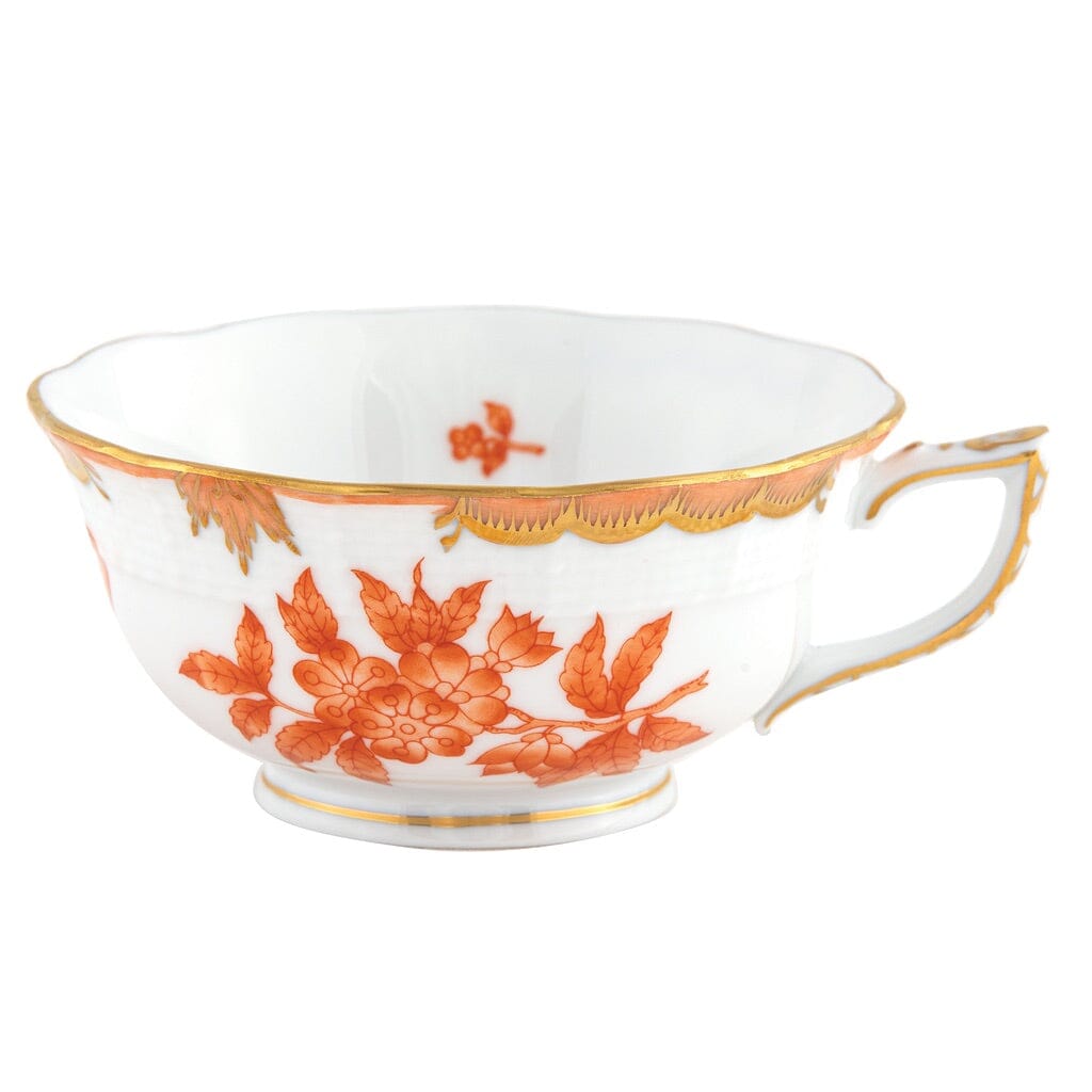 Exquisite Herend Fortuna Blue or Rust Tea Cup with 24K Gold Accents